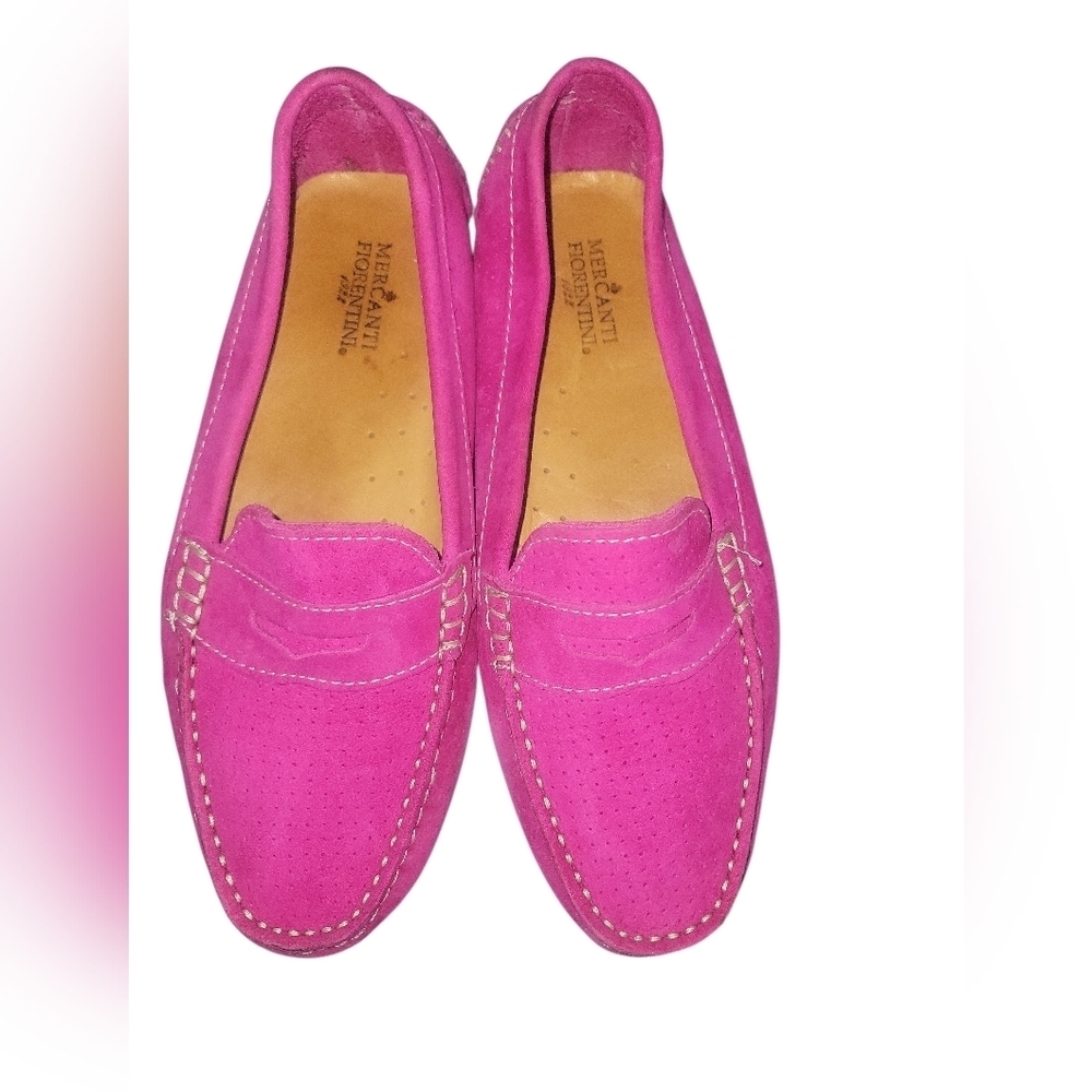 Mercanti Fiorentini Pink Suede Moccasin Made In Brazil Driving Loafers 6.5